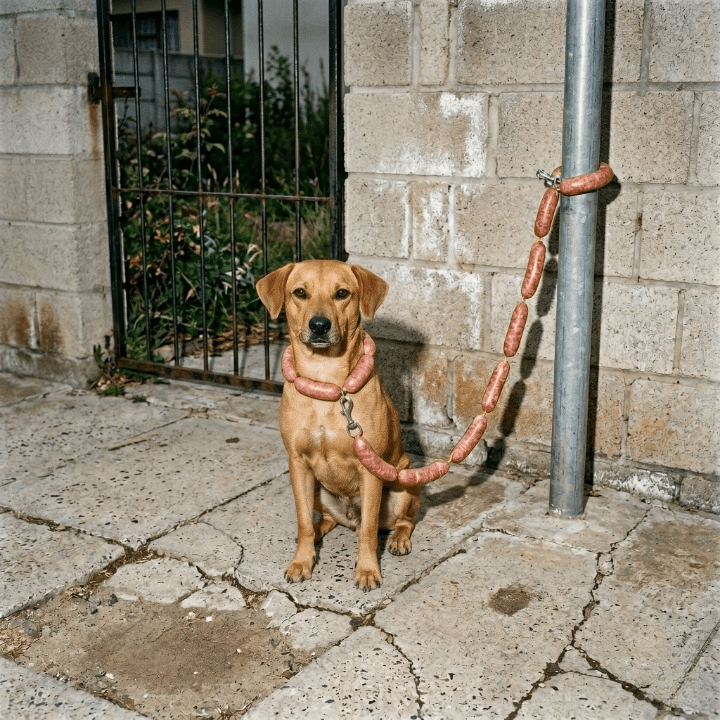 Amarrar cachorro com linguiça