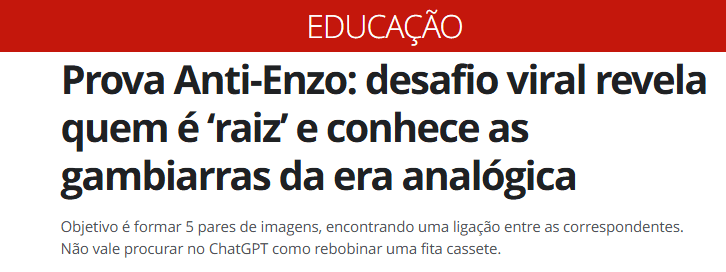 Origem da Prova Anti-Enzo - Geração 35+ Original