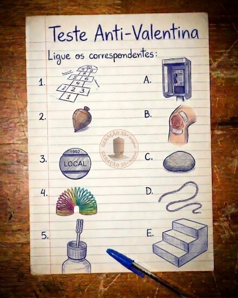 Gabarito oficial do Teste Anti-Valentina - Geração 35+ Original"